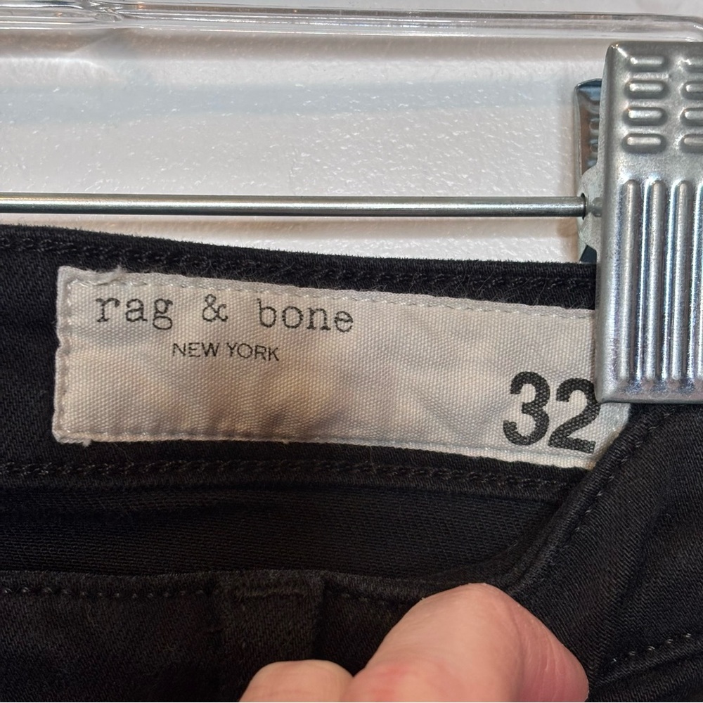 Rag & Bone Women’s Dre Low Rise Boyfriend No Fade Black 5 Pocket Jeans Size 32 - Picture 6 of 11